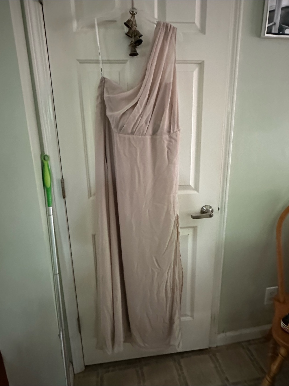 One-Shoulder classic Champaign Maxi Dress 3X